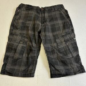 Vtg Projek Raw Cargo Shorts Mens 34 Plaid Y2K Casual Gorpcore Normcore Lot 5942